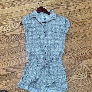 Old Navy Blue Patterned Romper